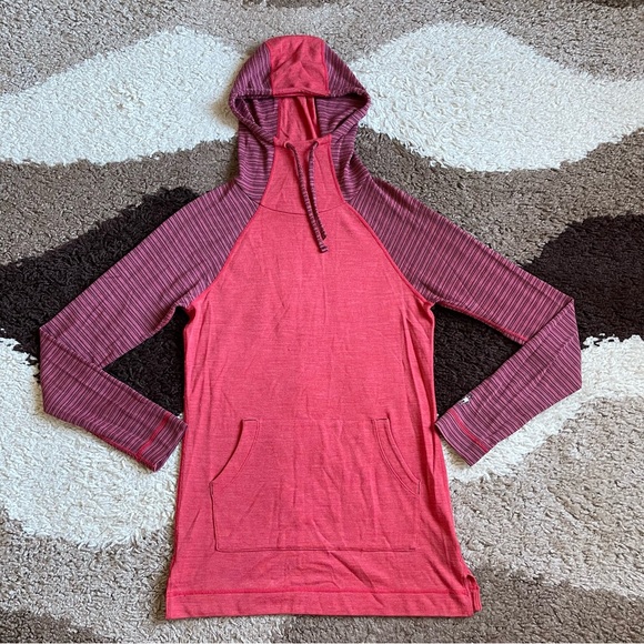 Smartwool NTS Mid 250 Drape Neck Hoody Womens Sz L In Hibiscus Heather - Picture 3 of 7